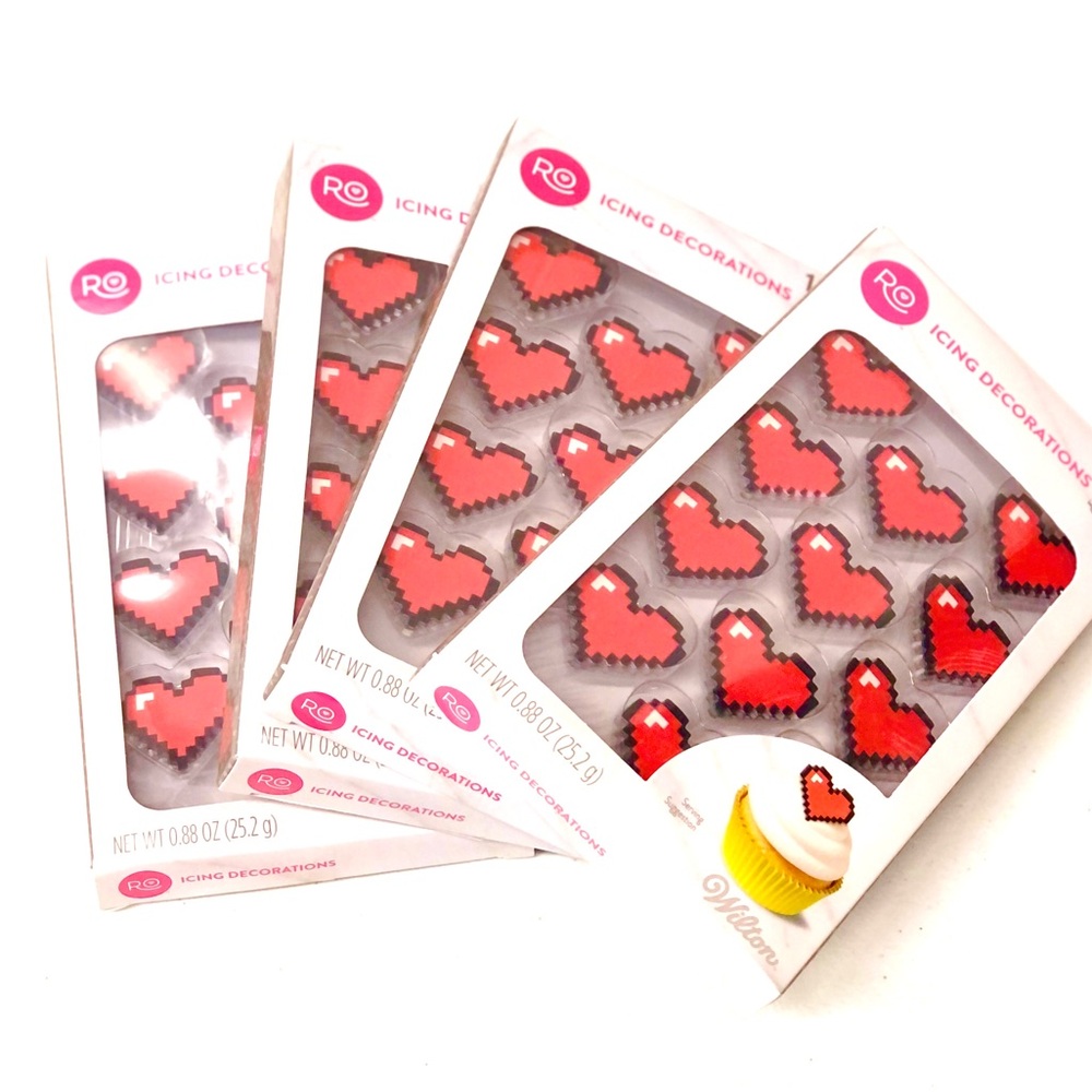 Wedding, love, engagement, sweetheart, shower Wilton Red Heart Icing Decorations